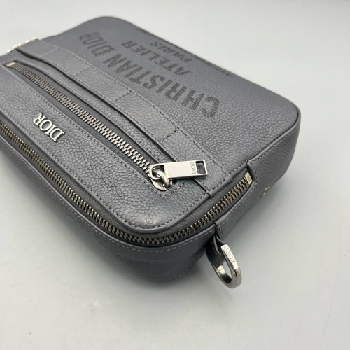 Dior Camera Case Grained Calfskin Dark Grey