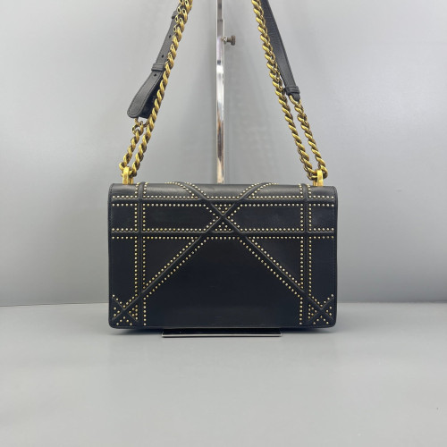 Dior Studded Medium Diorama Calfskin Black
