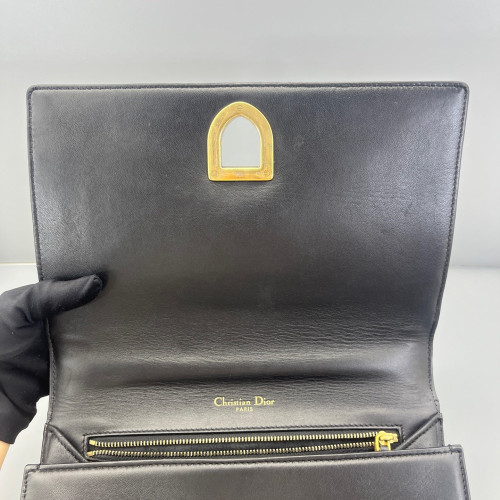 Dior Studded Medium Diorama Calfskin Black