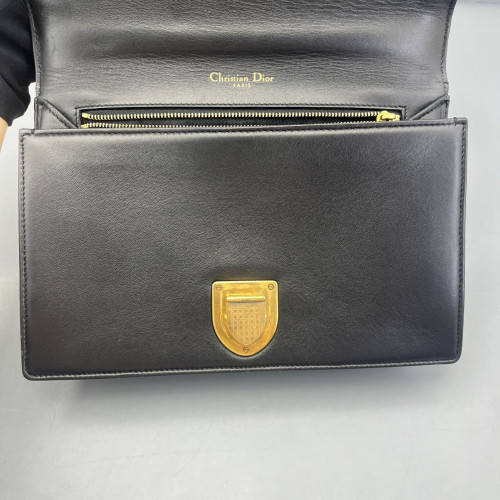 Dior Studded Medium Diorama Calfskin Black