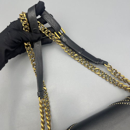Dior Studded Medium Diorama Calfskin Black