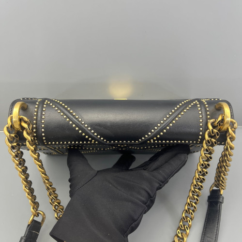 Dior Studded Medium Diorama Calfskin Black