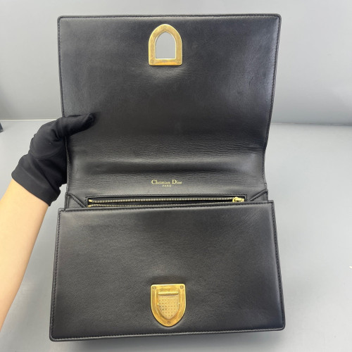 Dior Studded Medium Diorama Calfskin Black