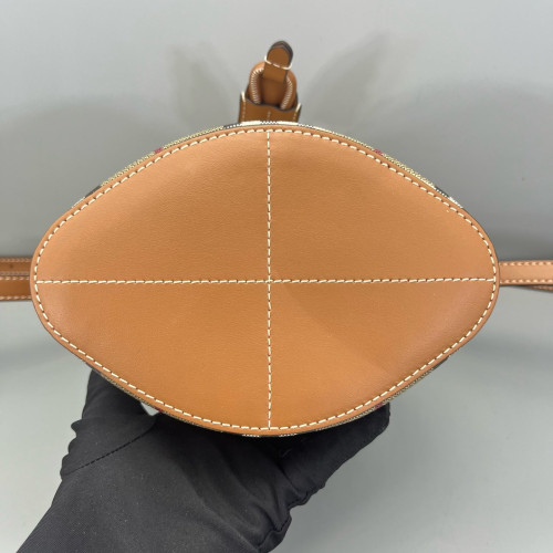 Burberry Bucket House Check Calfskin Beige Brown Black