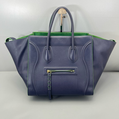 Celine Medium Luggage Phantom Calfskin Dark Blue Green