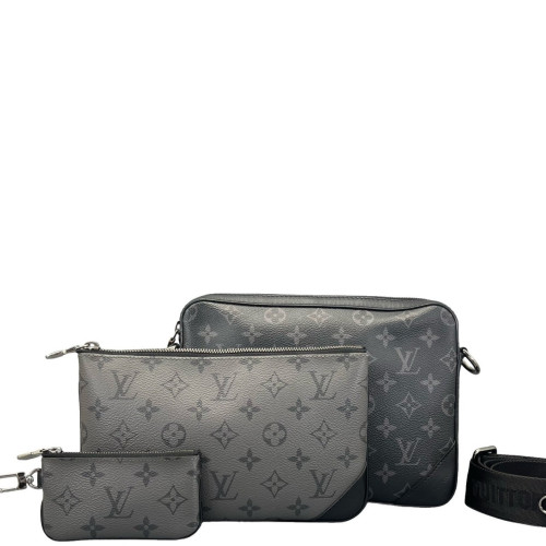 Louis Vuitton Trio Messenger Bag Monogram Eclipse Reverse Monogram Giant Black Grey