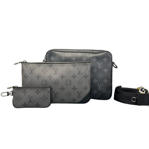 Louis Vuitton Trio Messenger Bag Monogram Eclipse Reverse Monogram Giant Black Grey