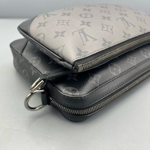 Louis Vuitton Trio Messenger Bag Monogram Eclipse Reverse Monogram Giant Black Grey