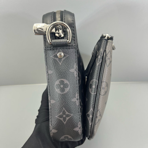 Louis Vuitton Trio Messenger Bag Monogram Eclipse Reverse Monogram Giant Black Grey