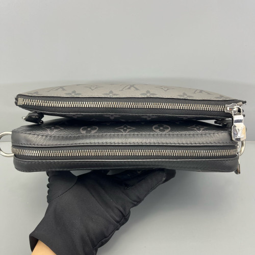 Louis Vuitton Trio Messenger Bag Monogram Eclipse Reverse Monogram Giant Black Grey