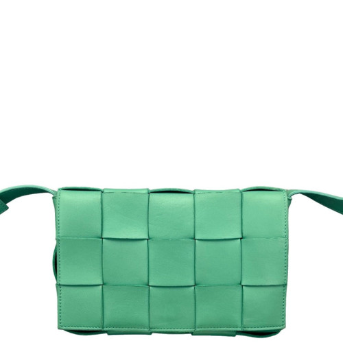 Bottega Veneta Classic Cassette Crossbody Bag Lambskin Intrecciato Nappa Green