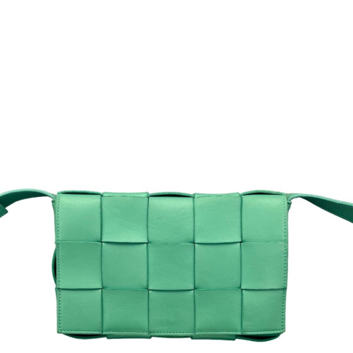 Bottega Veneta Classic Cassette Crossbody Bag Lambskin Intrecciato Nappa Green