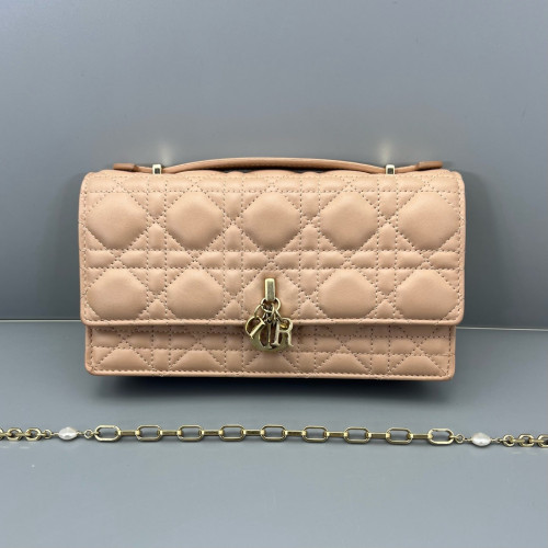 Dior Miss Dior Wallet On Chain Calfskin Pink