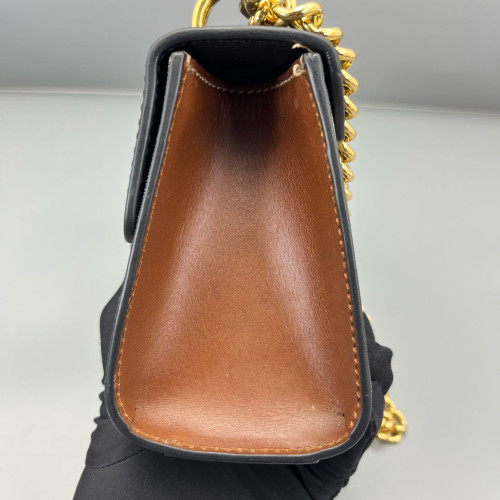 Gucci Small Padlock Shoulder Bag GG Supreme Monogram Black Beige Brown
