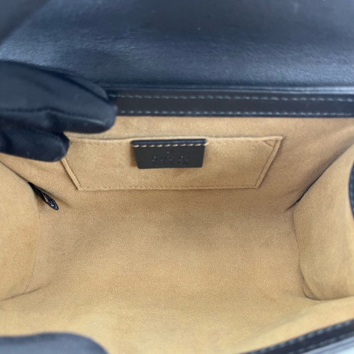 Gucci Small Padlock Shoulder Bag GG Supreme Monogram Black Beige Brown
