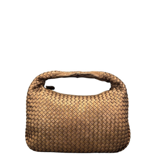 Bottega Veneta Medium Veneta Hobo Lambskin Intrecciato Nappa Brown