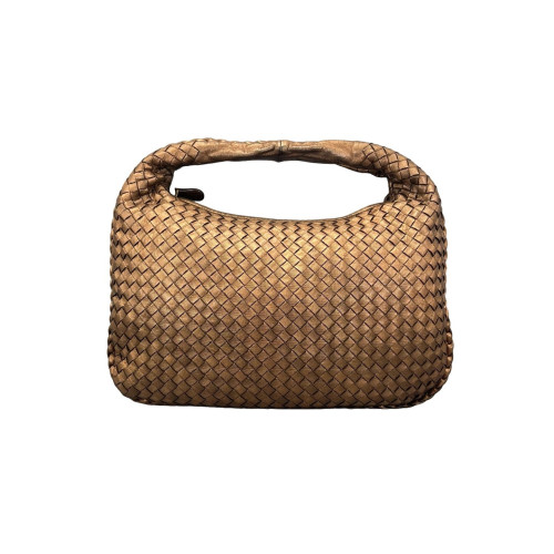 Bottega Veneta Medium Veneta Hobo Lambskin Intrecciato Nappa Brown