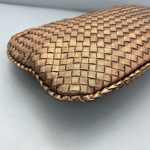 Bottega Veneta Medium Veneta Hobo Lambskin Intrecciato Nappa Brown