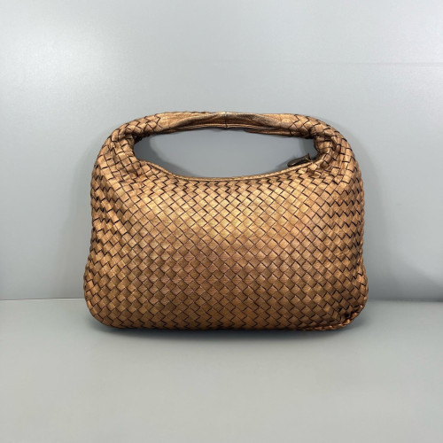 Bottega Veneta Medium Veneta Hobo Lambskin Intrecciato Nappa Brown