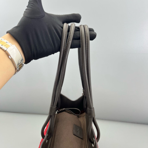 Loewe Tote Bag Suede Calfskin Red Black