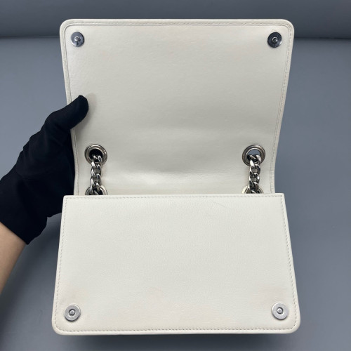 Miu Miu Wallet On Chain WOC Crumpled Lambskin White