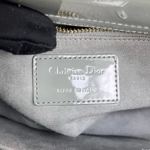 Dior Small Lady Dior Patent Calfskin Light Green