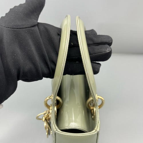 Dior Small Lady Dior Patent Calfskin Light Green