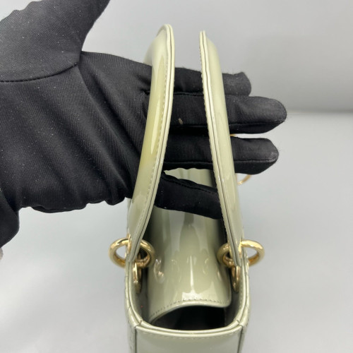 Dior Small Lady Dior Patent Calfskin Light Green