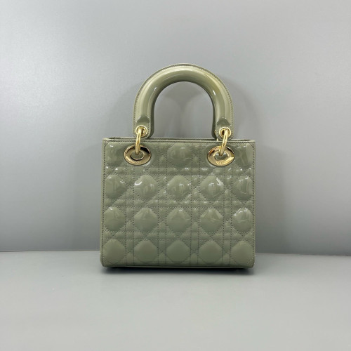 Dior Small Lady Dior Patent Calfskin Light Green