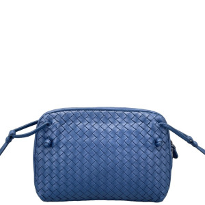 Bottega Veneta Nodini Crossbody Messenger Lambskin Intrecciato Nappa Blue