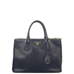 Prada Large Galleria Double Zip Tote Saffiano Calfskin Black