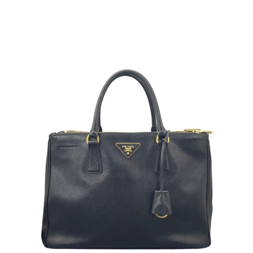Prada Large Galleria Double Zip Tote Saffiano Calfskin Black
