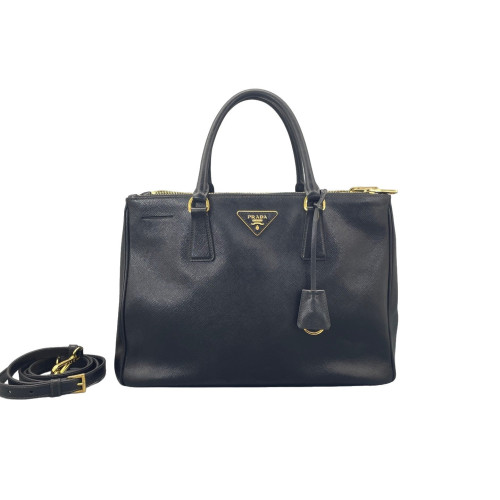 Prada Large Galleria Double Zip Tote Saffiano Calfskin Black