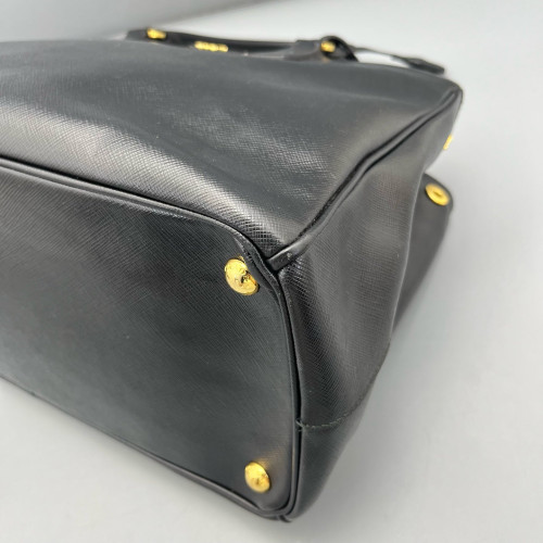 Prada Large Galleria Double Zip Tote Saffiano Calfskin Black