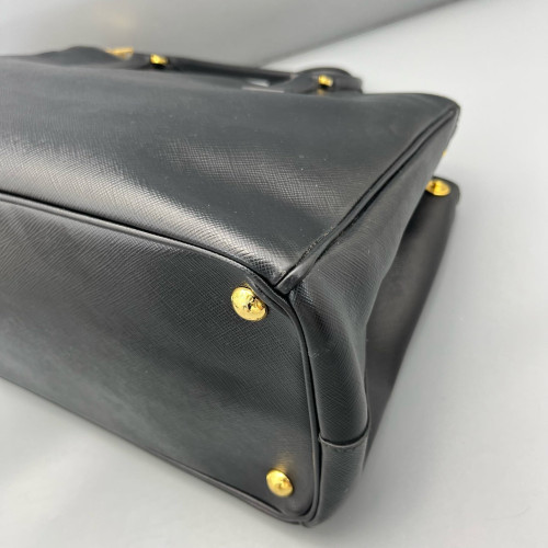 Prada Large Galleria Double Zip Tote Saffiano Calfskin Black