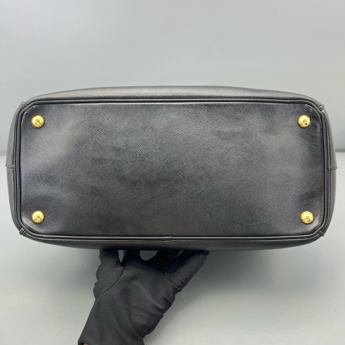 Prada Large Galleria Double Zip Tote Saffiano Calfskin Black