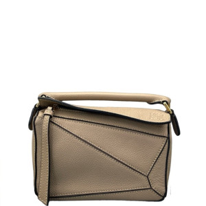 Loewe Mini Puzzle Grained Calfskin Beige Sahara