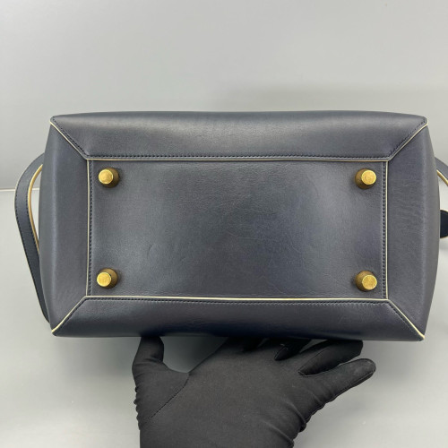 Celine Mini Belt Bag Calfskin Black Dark Blue
