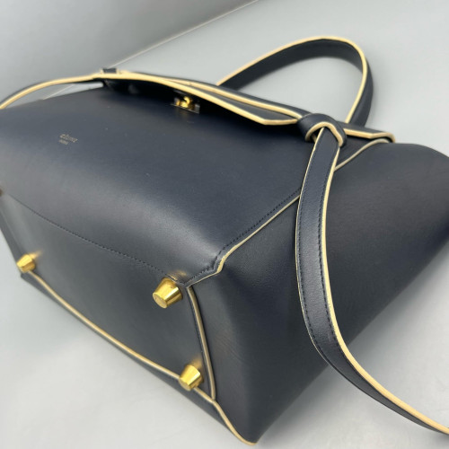 Celine Mini Belt Bag Calfskin Black Dark Blue