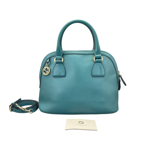 Gucci Medium Gg Charm Dome Grained Calfskin Ciel Gucci Medium Gg Charm Dome Grained Calfskin Ciel