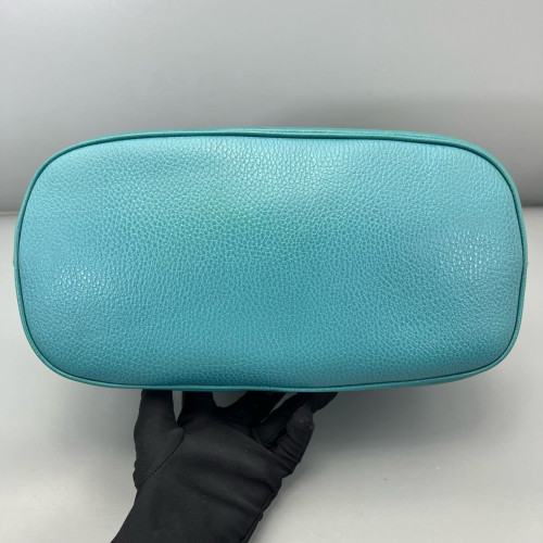 Gucci Medium Gg Charm Dome Grained Calfskin Ciel Gucci Medium Gg Charm Dome Grained Calfskin Ciel