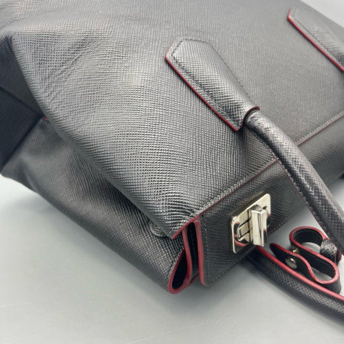 Prada Two-Way Bag Saffiano Calfskin Black Prada Two-Way Bag Saffiano Calfskin Black