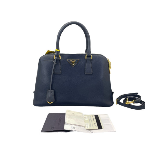 Prada Medium Lux Open Promenade Saffiano Calfskin Dark Blue