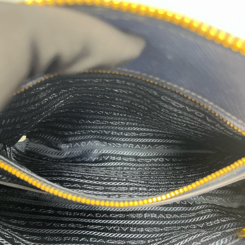 Prada Medium Lux Open Promenade Saffiano Calfskin Dark Blue