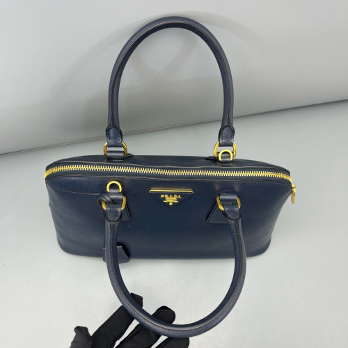 Prada Medium Lux Open Promenade Saffiano Calfskin Dark Blue