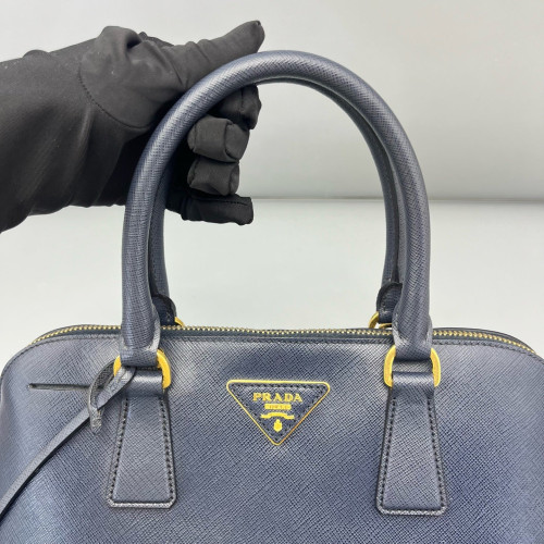 Prada Medium Lux Open Promenade Saffiano Calfskin Dark Blue