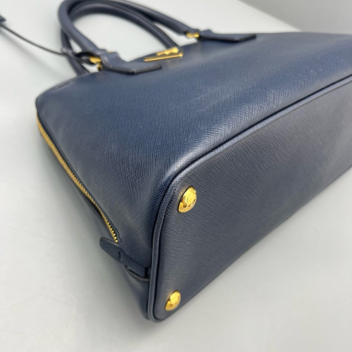 Prada Medium Lux Open Promenade Saffiano Calfskin Dark Blue