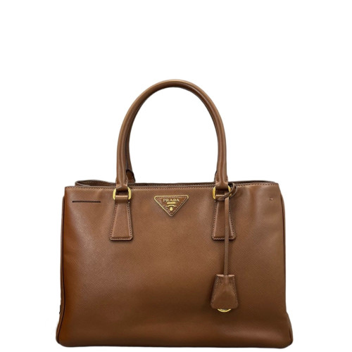 Prada Medium Galleria Double Zip Tote Saffiano Calfskin Brown Prada Medium Galleria Double Zip Tote Saffiano Calfskin Brown