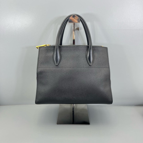 Prada Medium Esplanade Saffiano Calfskin Black Red