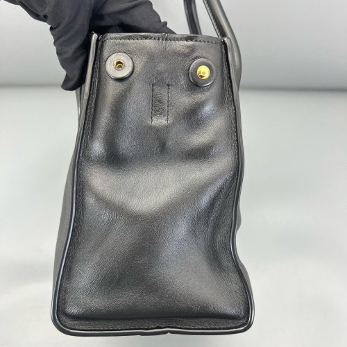 Prada Medium Esplanade Saffiano Calfskin Black Red